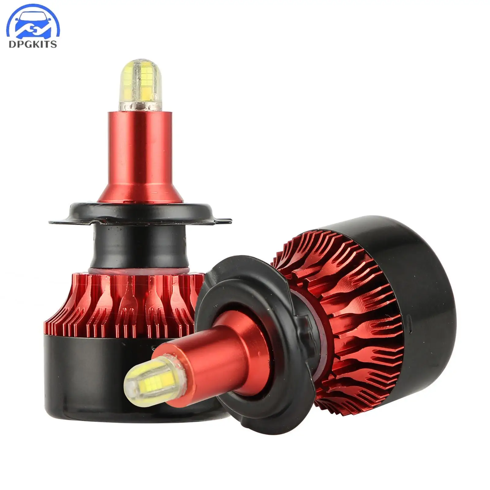 DPGKITS 2PCS H7 4-Sides 360 Degree 6500K IP68 DC 9-32V Car LED Headlight Bulb HID Kit Fog Light Auto Accessories Dropshipping