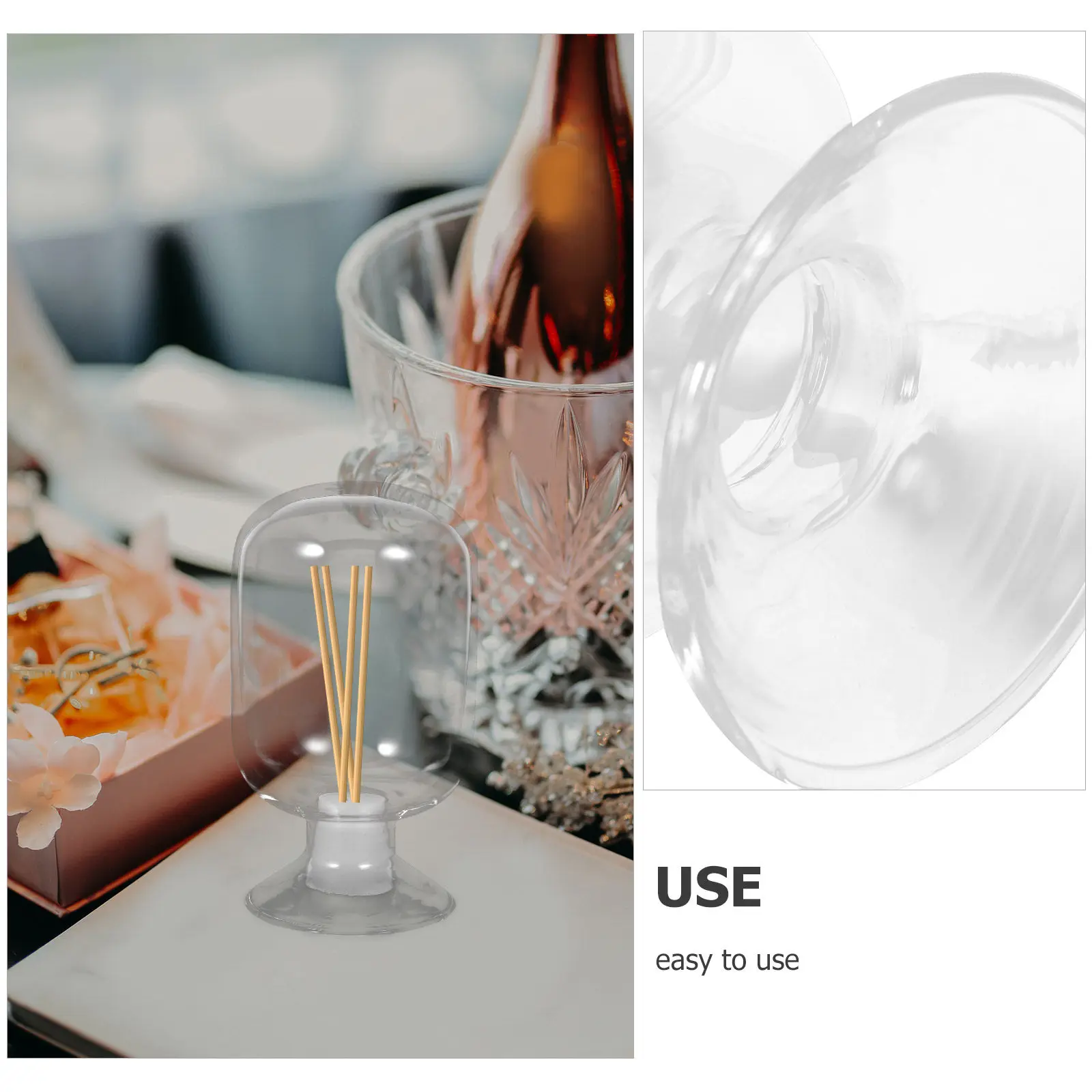 Glass Match Holder Bottle with Silicone Plug Clear Large Capacity Storage Jar for Home Decor