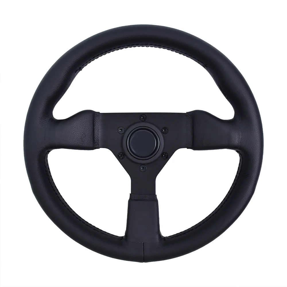 

Classic 320mm Motorsport Racing Steering Wheel PCD 70mm Flat Corn Black Stitch Sport Steering Wheel for Racing Enthusiast