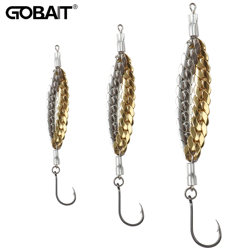 Metall-Löffelköder Zweifarbig Gold/Silber Kettenstil Angelköder Neues Design Gussköder Harter Köder für Barsch Hecht Forelle Hochreflektierend