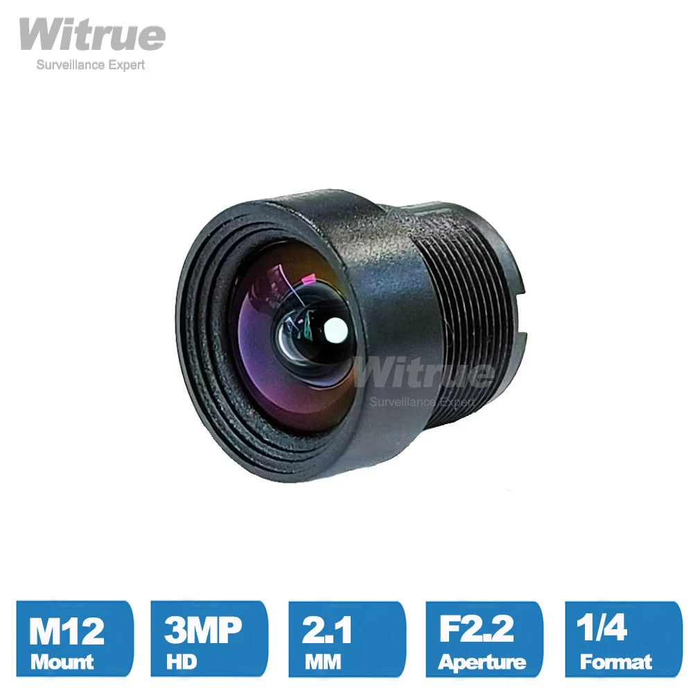 Witrue No Distortion Lens HD 3MP 2.1MM M12 Mount Apperture F2.2 Format 1/4