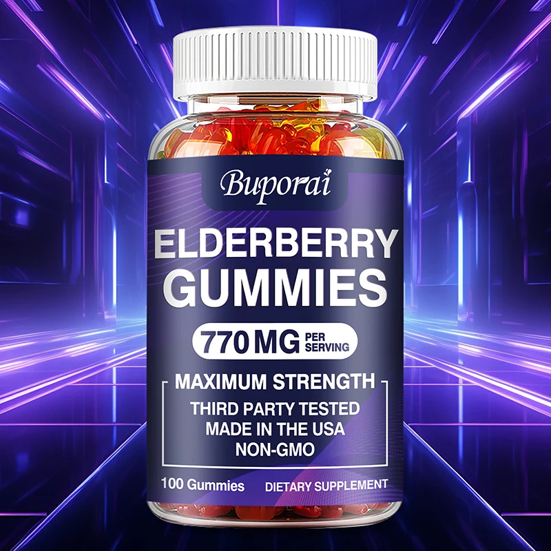 

Elderberry Gummies - with Vitamin C, Antioxidants, Boost Immunity, Nutrient Absorption, Promotes Overall Well-being, Skin Health