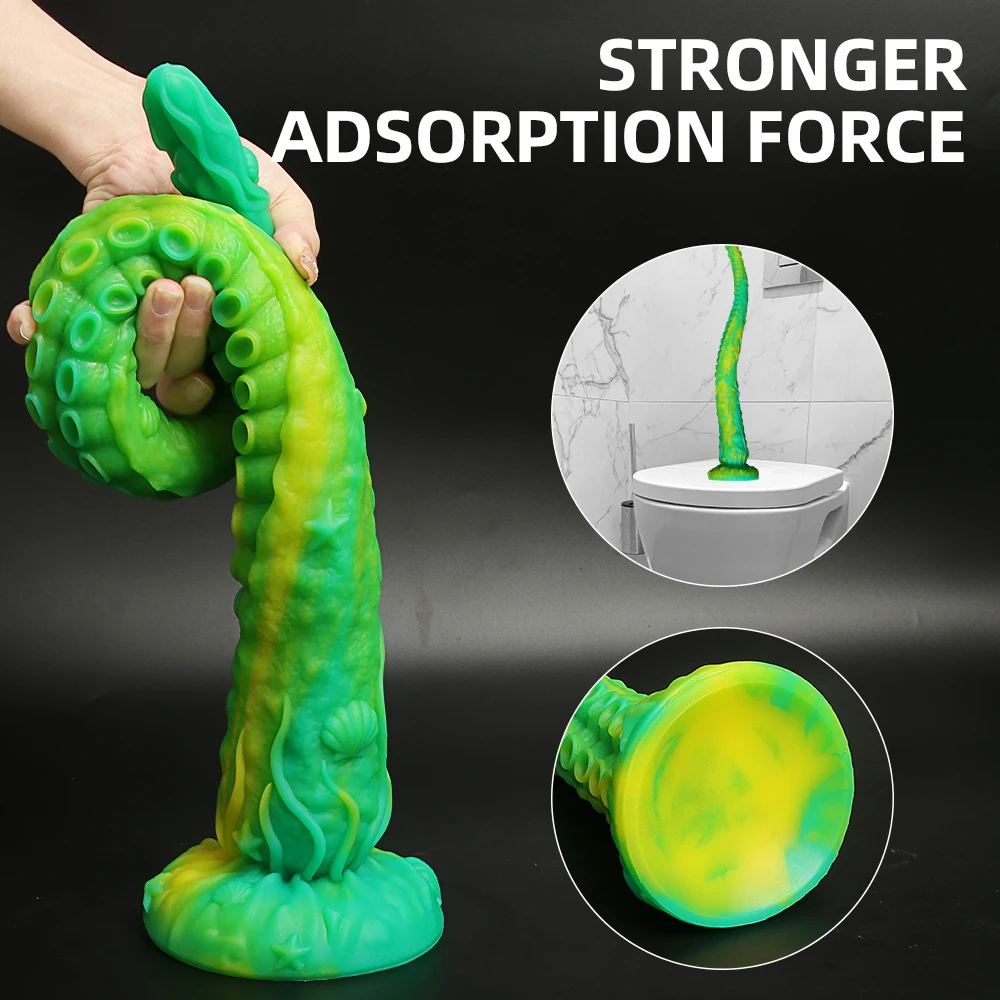 Long Anal Plug Dildo Sex Toy Green Octopus Tentacles Butt Plug Soft Liquid Silicone Anus Masturbator Adult Product For Women Men