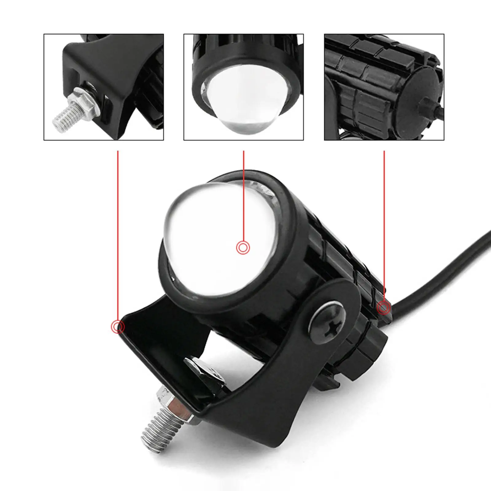 

High Brightness Dual Color LED Motorcycle Headlight 20W IP67 Waterproof for ATV Scooter Truck Boat