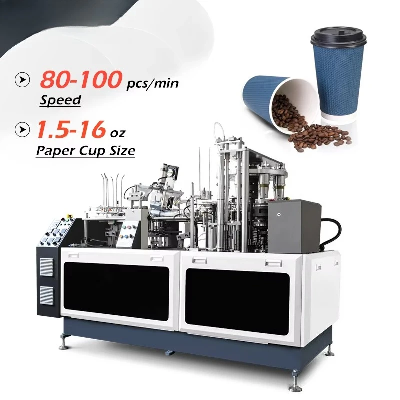Paper Cup Making Machine 80-100pcs/min High Efficiency Paper Cup Machine Fully Automatic Cup Making Machine