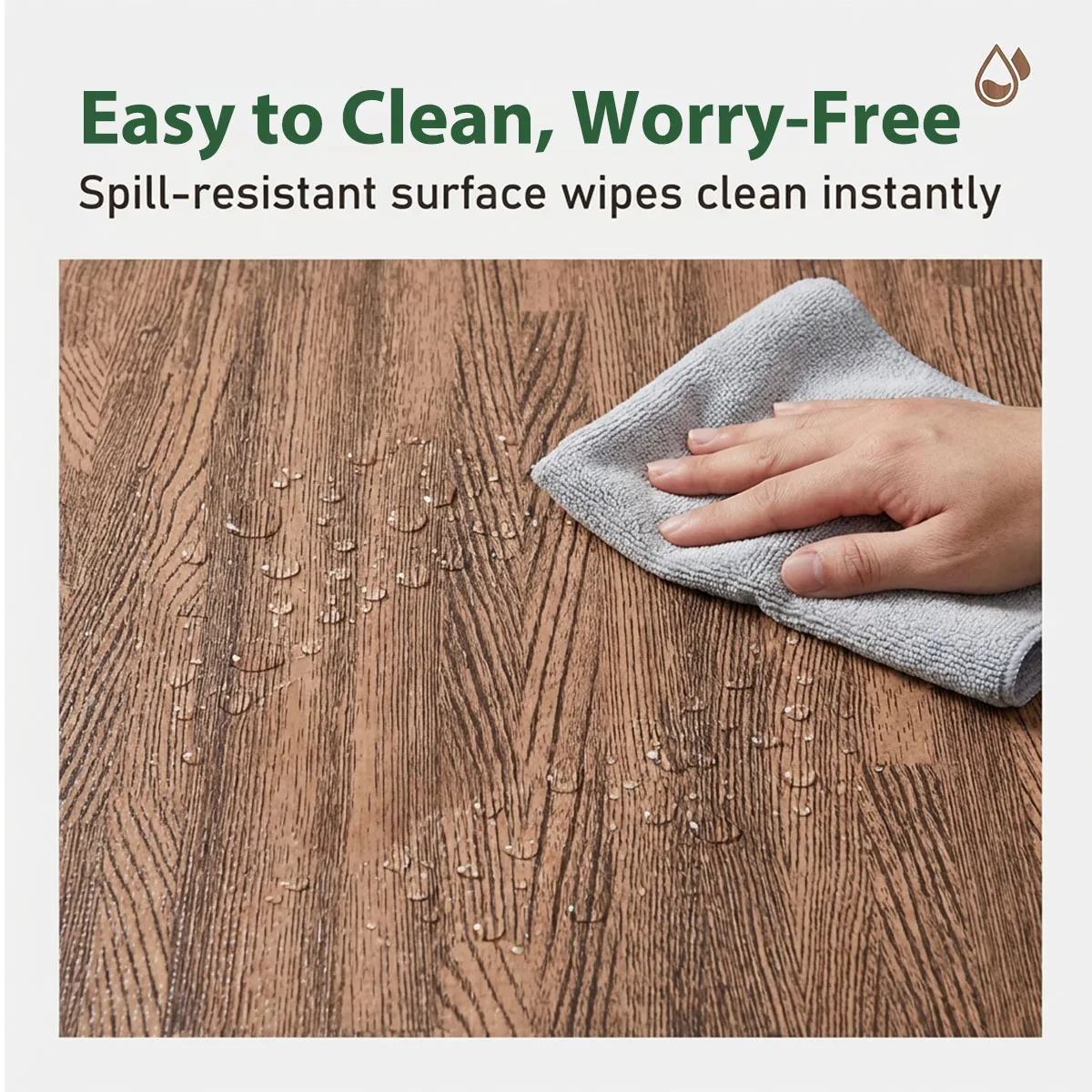Wood Grain Interlocking EVA Foam Floor Tiles, 24 Pack 30x30cm Waterproof Puzzle Exercise Mat, 1cm Thick Noise Reduction Non Slip Foam Flooring for Living Room Bedroom Gym Kids Playroom view 3