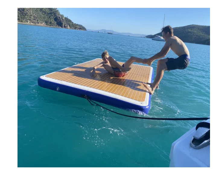 2025New Design Customized Air Dock 6 Person Inflatable Water Floating Island Platform