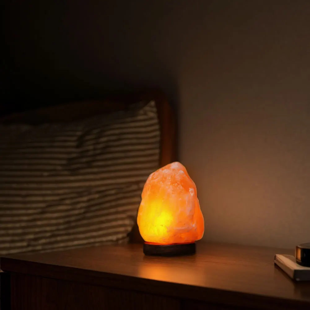 Home Bedroom Decoration Himalayan Salt Lamp LED Night Light with Base LED Atmosphere Lamp Classic Table Light