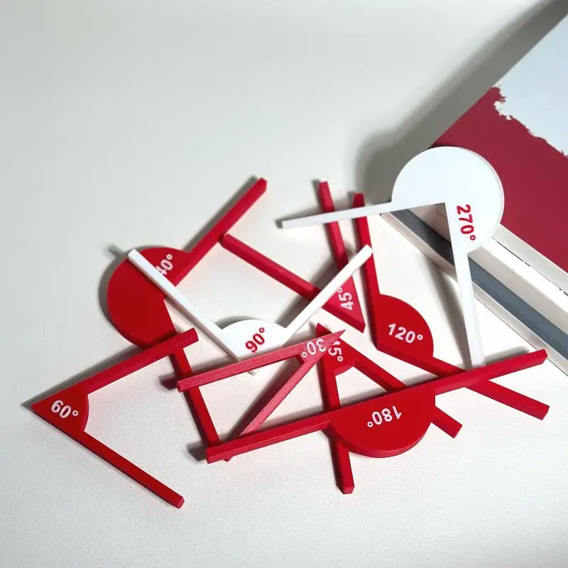 2/5Pcs Multifunctional Geometric Angle Teaching Auxiliary Props Portable Geometric Angle Ruler Measuring Tools