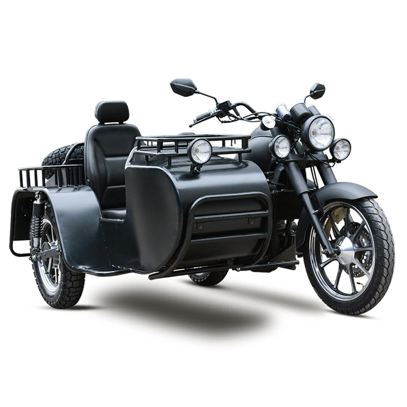 Three wheeled motorcycle with 300cc gasoline engine, side car passenger cargo