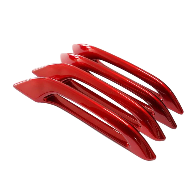 4Pcs Red Car Door Handle Cover Anti-Scratch Protector Fit for Tesla Model 3 Y 2021-2022 ABS