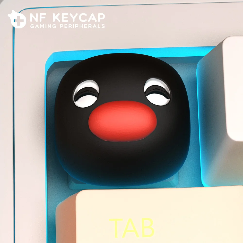 Cute Pingu Penguin Mechanical Keyboard Keycaps Personalized Toy Figure Keysets For Gamers And Collectors