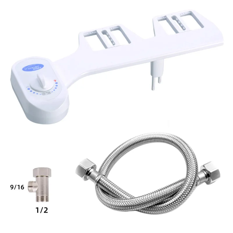 New Bidet Attachment Left Side Bidet Non-electric 2/3 Modes Bidet For Toilet Seat Bidets Two Nozzles Self Cleaning Nozzle