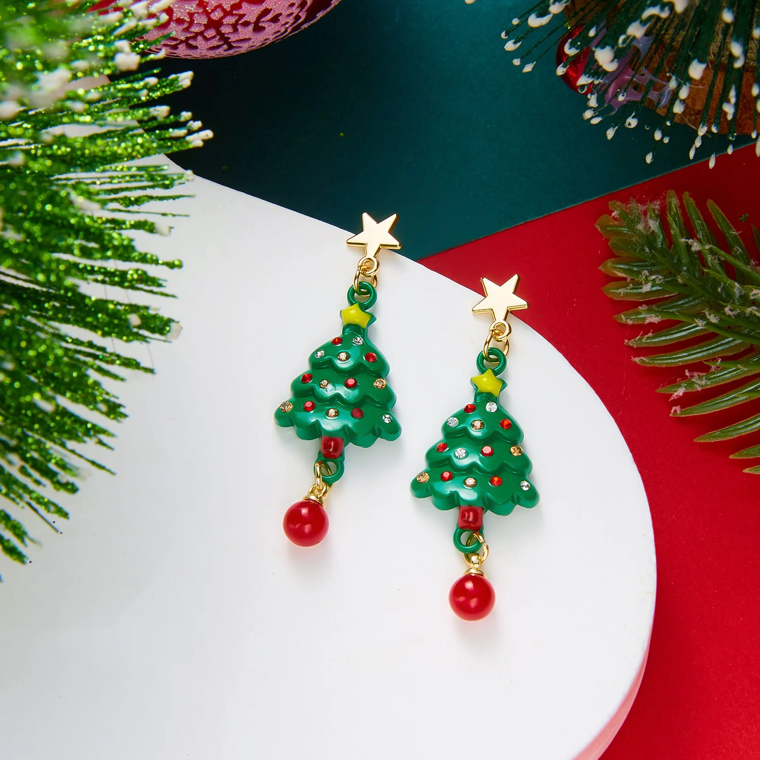 Minimalistische Weihnachtsbaum-Quasten-Ohrringe für Frauen, zarte Weihnachtsmann-Lebkuchenmann-Ohrringe, Weihnachtsparty-Schmuck-Accessoires – Detail 6