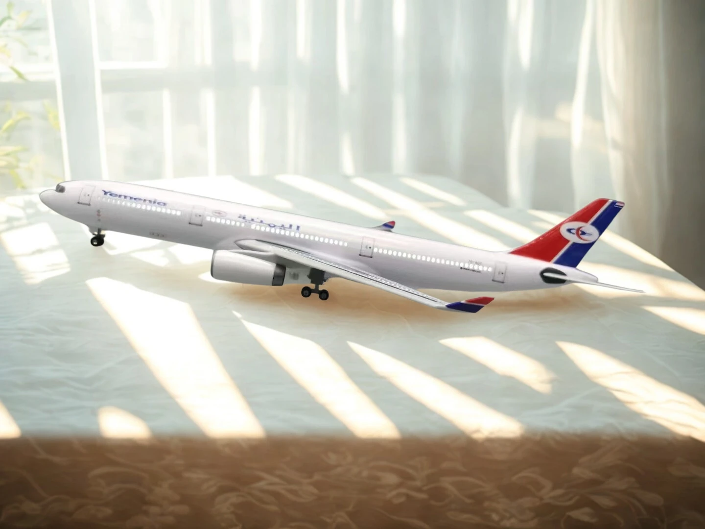 

47cm Plane Model Yemen Airways 330 Diecast Toy Airplanes Resin Plastic Assembly Aircraft Plane With Light &Wheels For Collected