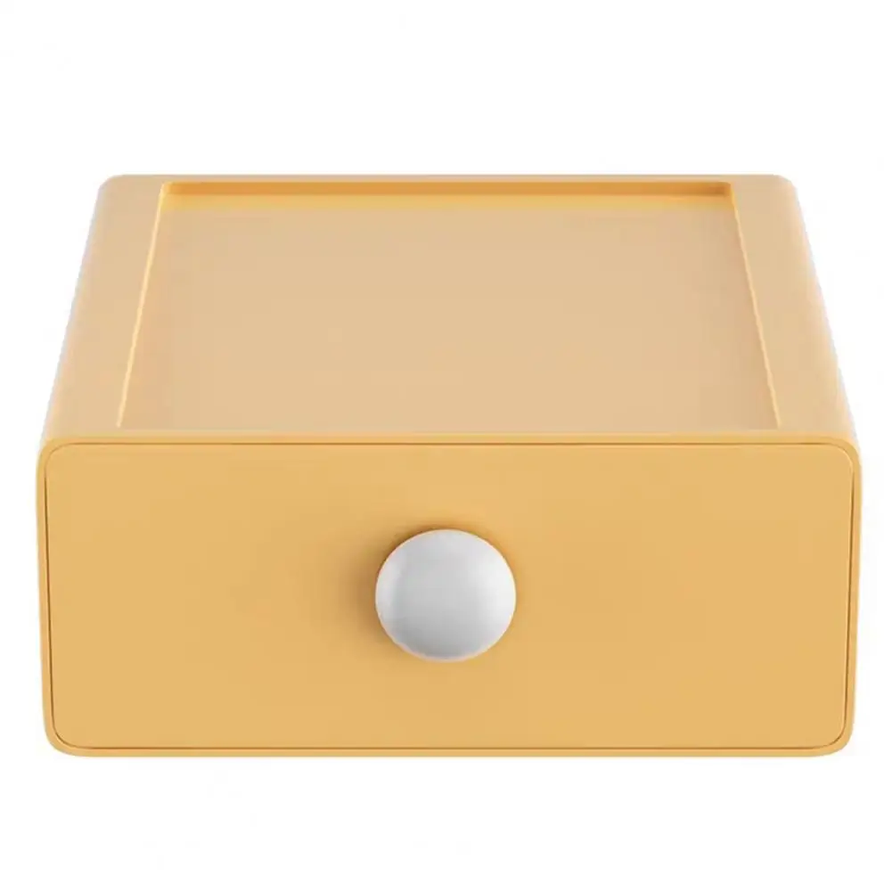 Desktop Storage Box High Capacity Stackable with Knob Store Cosmetic Jewelry Box Desktop Case Household Supplies