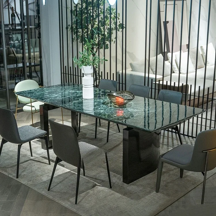 Mesa de jantar plana grande retangular de luxo leve villa sofisticada