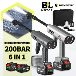 NEWBENY 200Bar 6 IN 1 Brushless Electric Car Washer Cordless Garden Foam Generator Cleaning Power Tools For Makita Battery Pin