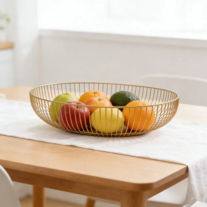 Black wire storage basket, suitable for kitchen and pantry, storage basket