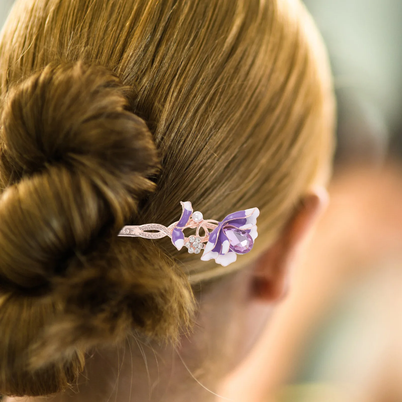 

3 шт., заколки для волос Hanfu, традиционные китайские цветочные палочки для волос для булочки, прическа, винтажный стиль, металлические аксессуары для волос для женщин и девочек