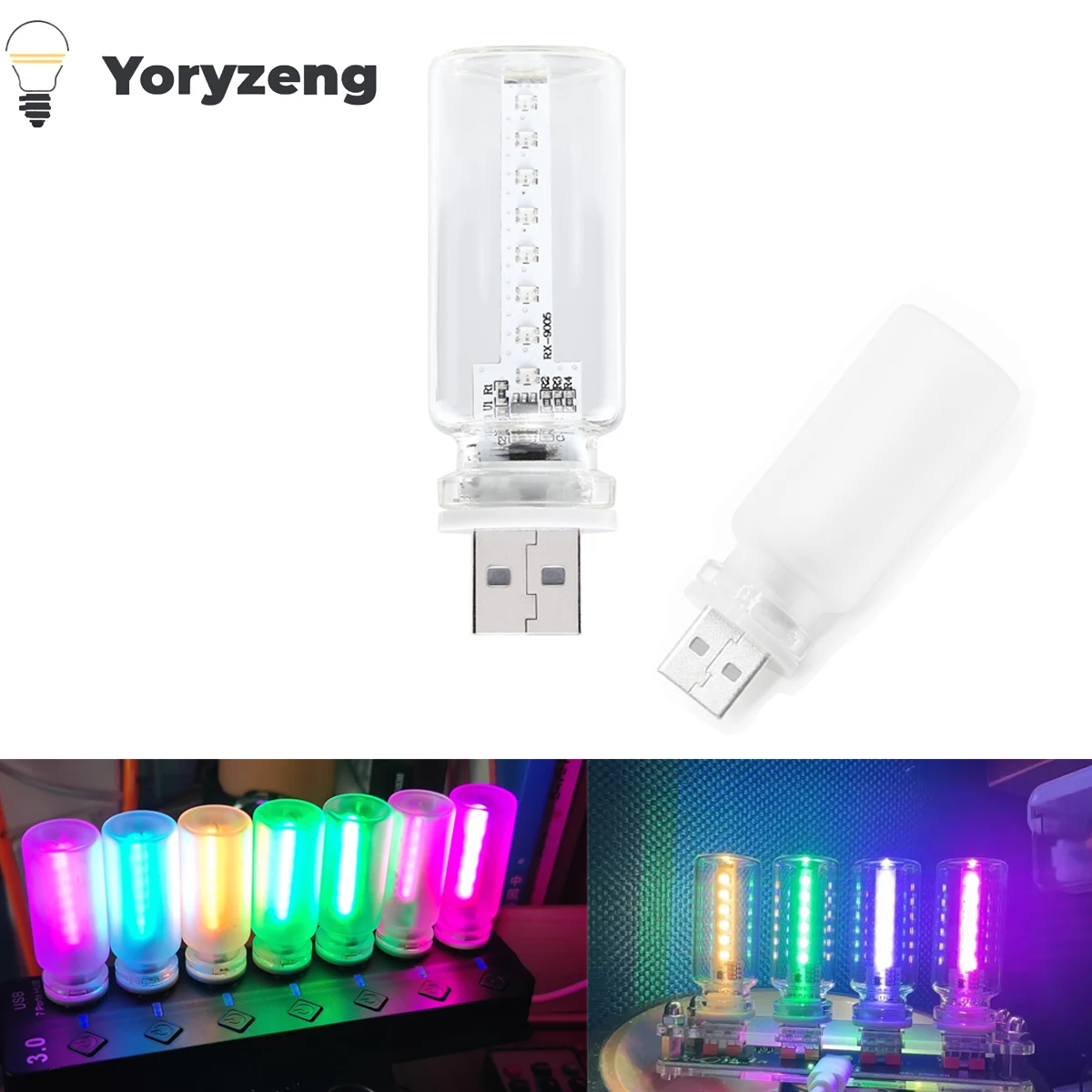

USB Touch Dimming LED Light Bulbs Multicolor RGB Decorative Night Lights For Car Ambient Bedside Laptop Bedroom Atmosphere Lamps