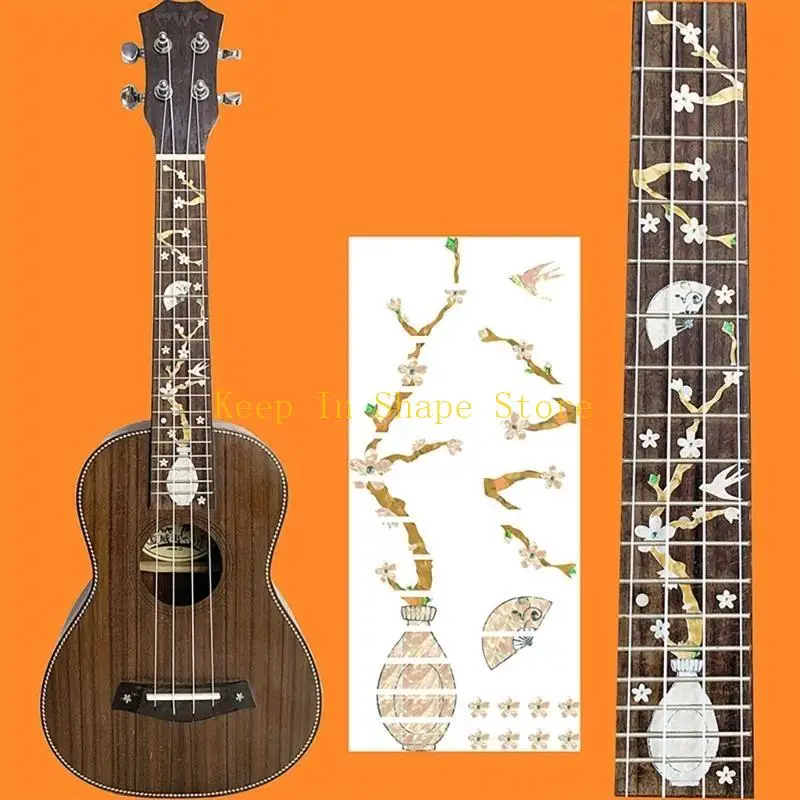 U1JC Guitar Inlay Sticker 23inch Ukulele Fretboard Sticker Note Decal Ukulele Frets Map Label Decals Stickers Decoration