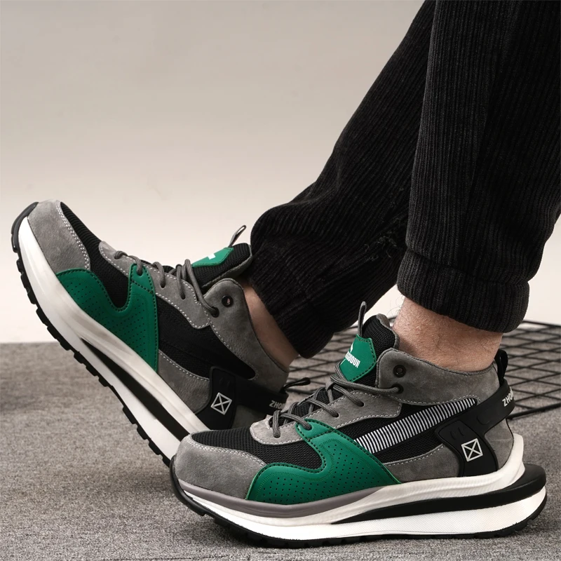 Quality Work Boots Men Anti-puncture Work Sneakers Safety Shoes Men Steel Toe Cap Anti-puncture Indestructible Shoes Protective