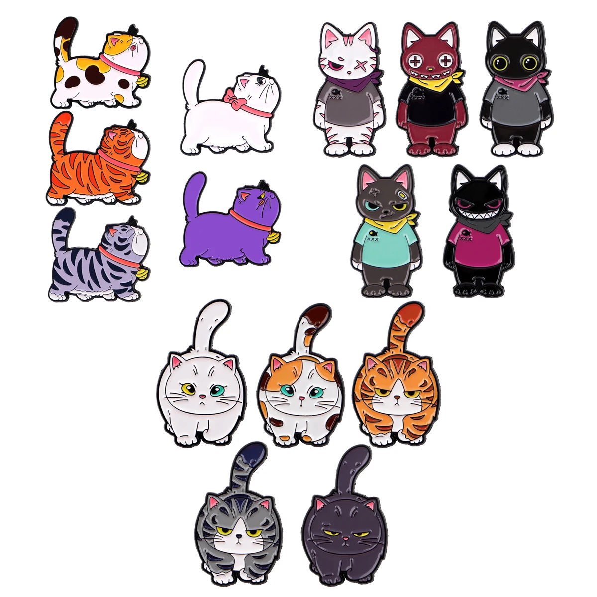 Mix 5 teile/satz Katze Serie Emaille Pins Metall Nette Brosche Rucksack Hut Tasche Kragen Abzeichen Männer Frauen Mode Schmuck Sammlung geschenk