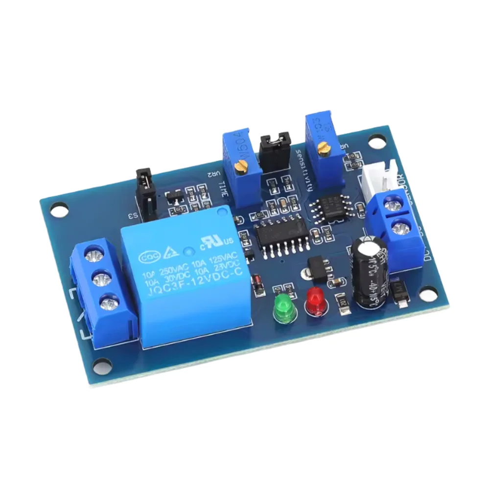 Light Sensing Relay Board 12V DC with Adjustable Delay and Photosensitive Resistor for LED Panel and Landscape Lighting Control