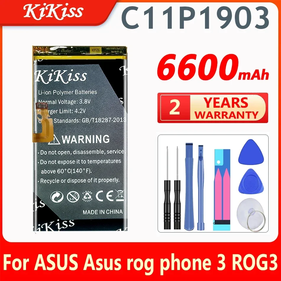 6600mAh C11P1903 Battery For ASUS ROG Phone 3 ROG3 ZS661KS Smartphone Rechargeable Spare Batteries ACCU