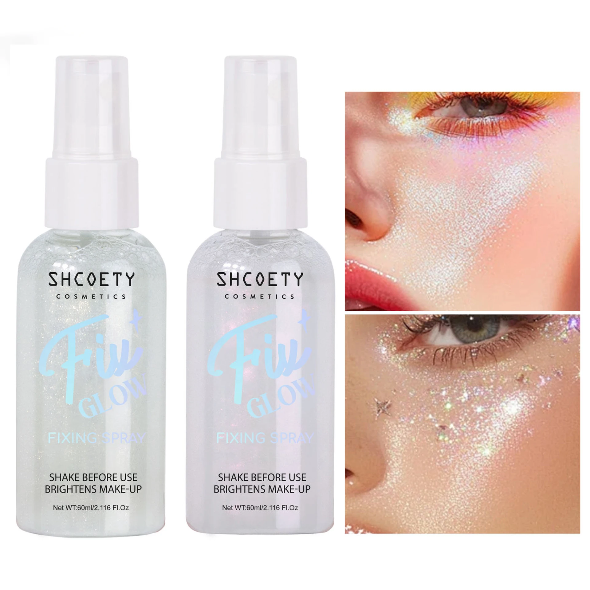 クイックサンドメイクアップセッティングスプレー、オイルコントロール保湿、18時間持続するトナーセットメイク、パールのような輝きを放つグリッター