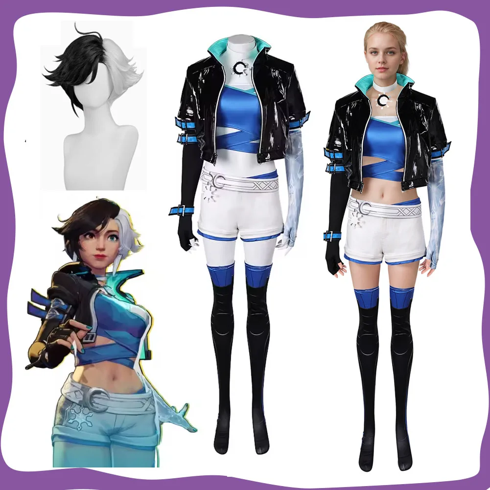 

Игра Rivals, косплей, костюм Луны, снега, женское маскировочное ожерелье, куртка, брюки, перчатки для девочек, карнавальный костюм на Хэллоуин