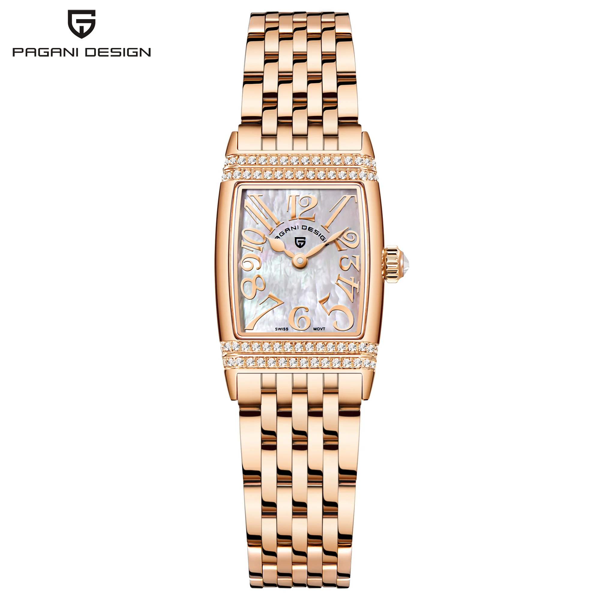 PAGANI DESIGN Luxury Women's Quartz Watch Fashion Sapphire Stainless Steel Waterproof Bracelet Clock PD1737