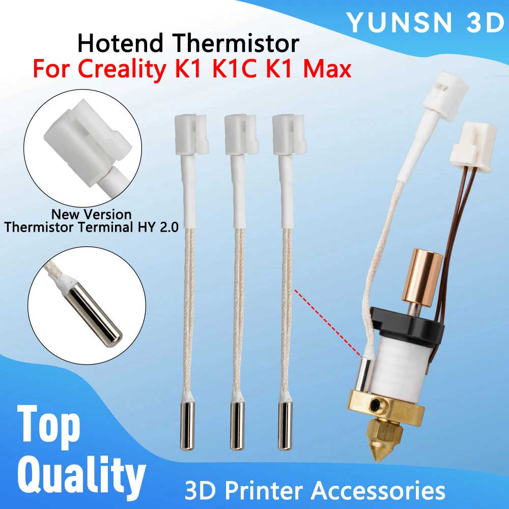 

Для Creality K1 K1C Hotend Термистор HY 2,0 Терминал подходит для новой версии платы для Creality K1 Max 3D-принтера Запасная часть