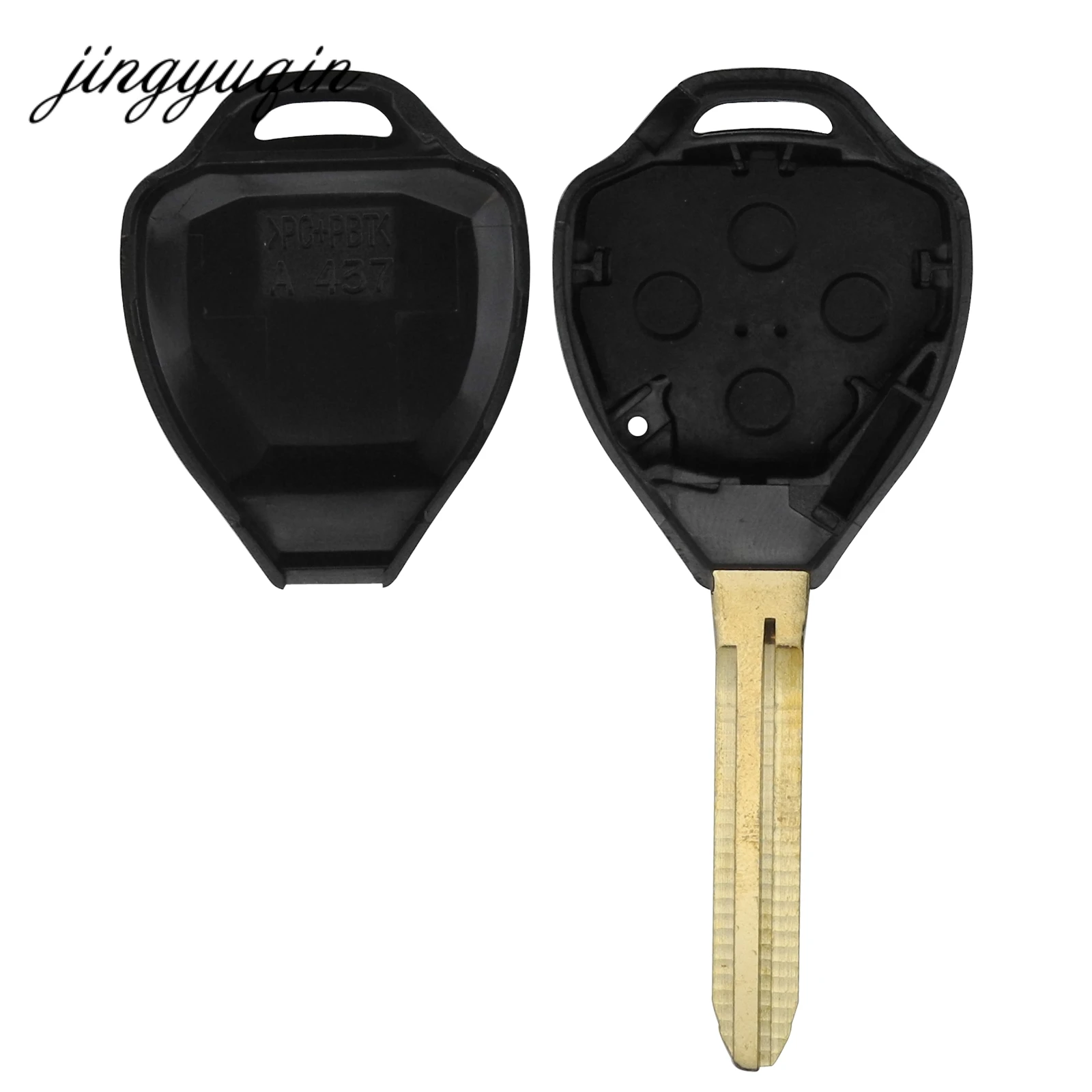 jingyuqin Remote Blank Key Shell fit for Toyota Corolla Alphard Camry TOY43 3/4 Buttons Fob Case