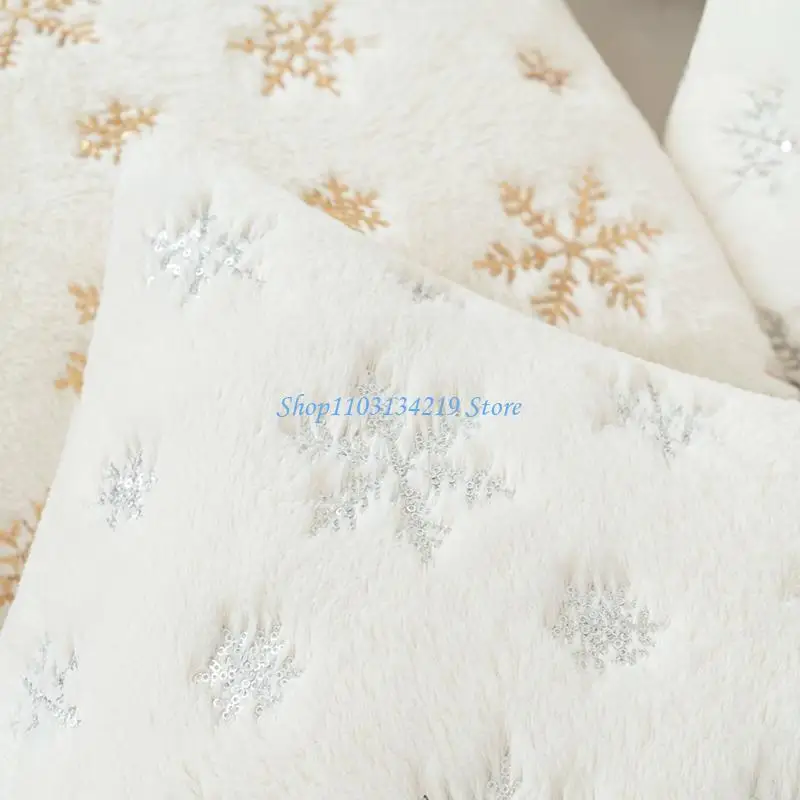 

N5KC Stylish Snowflake Pattern Pillow Case Cushion Cover for Christmas Party Holiday