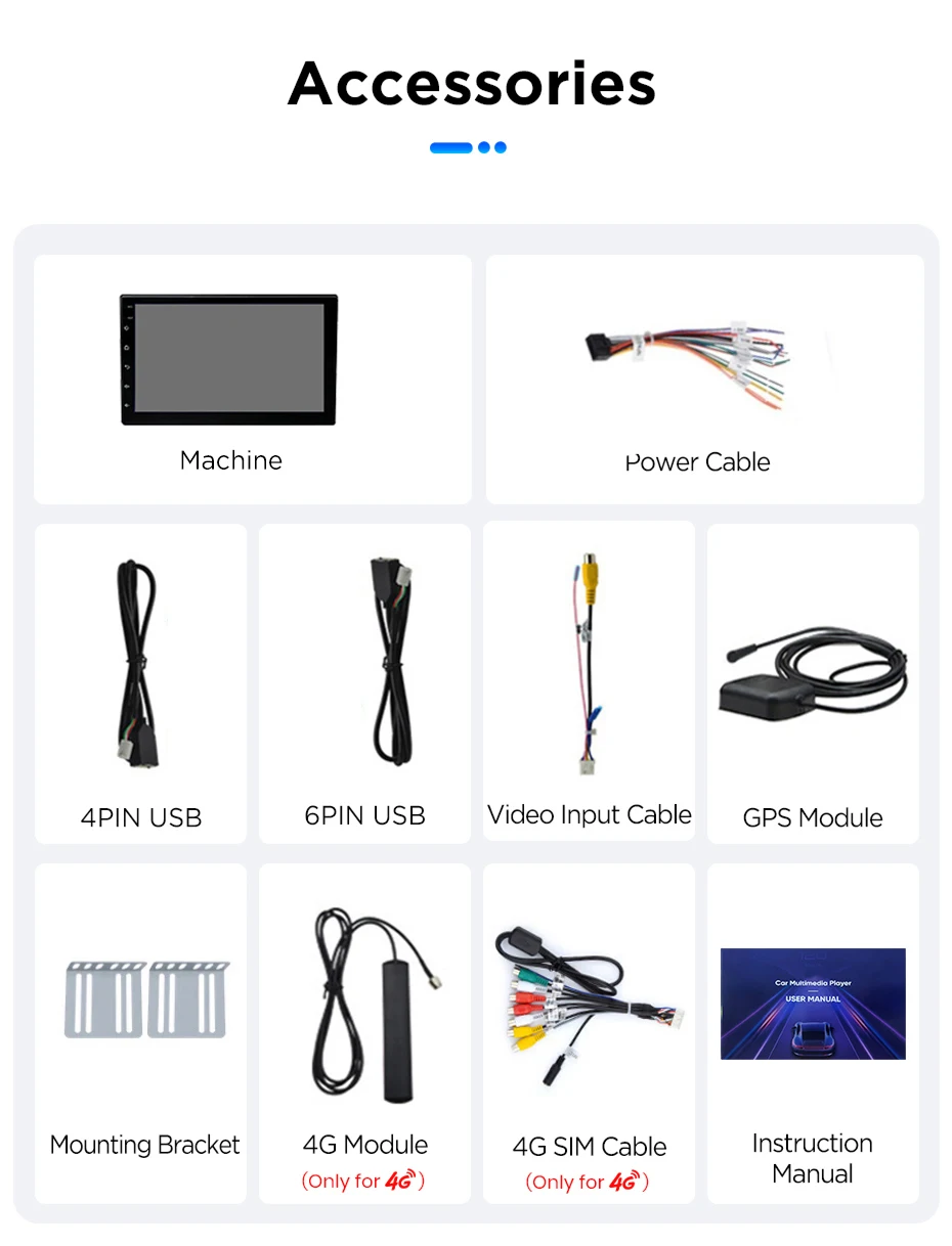 Junsun Universal Auto Radio Stereo Multimedia Video CarPlay Android Auto Intelligen systeme Für Ford Peugeot Citroen Fiat 7/9/10" – Detail 26