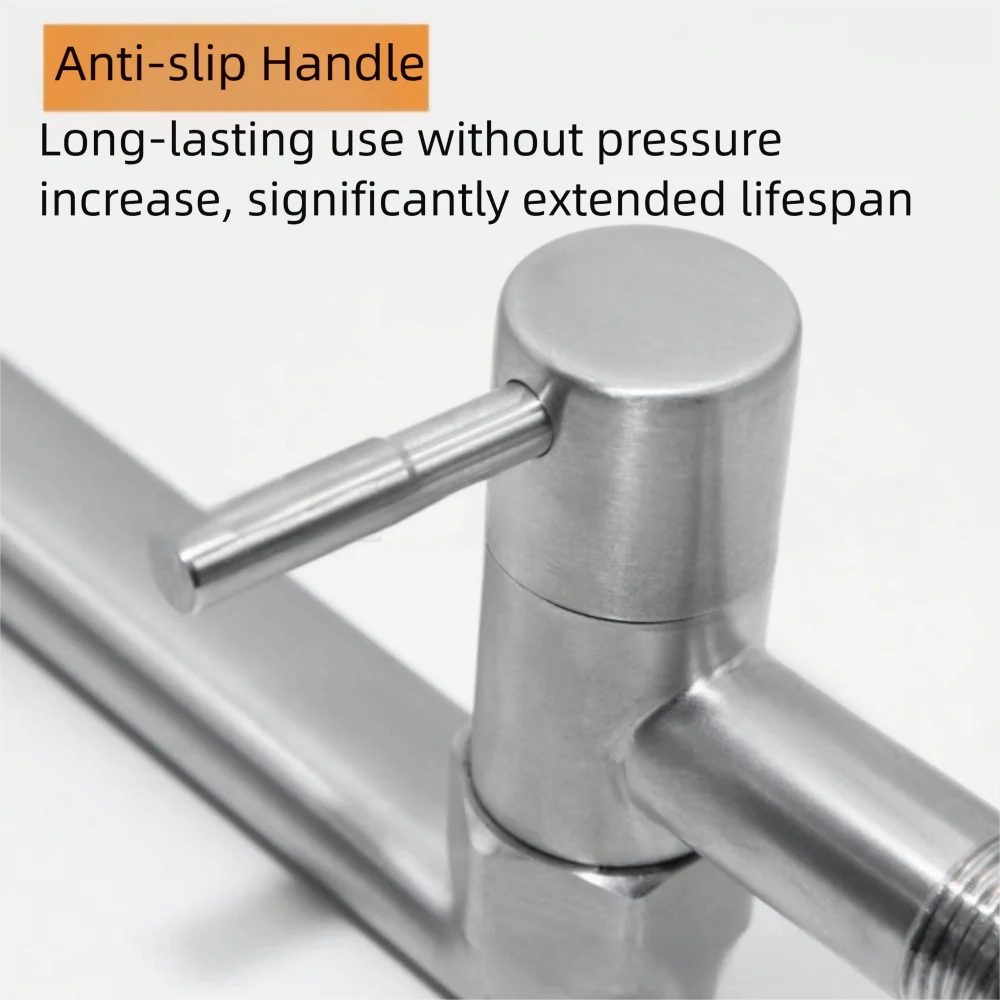 

180° Rotation Wall Mount Sink Tap Lengthened Outlet Non-slip Handle Kitchen Faucet Rustproof Easy Installation