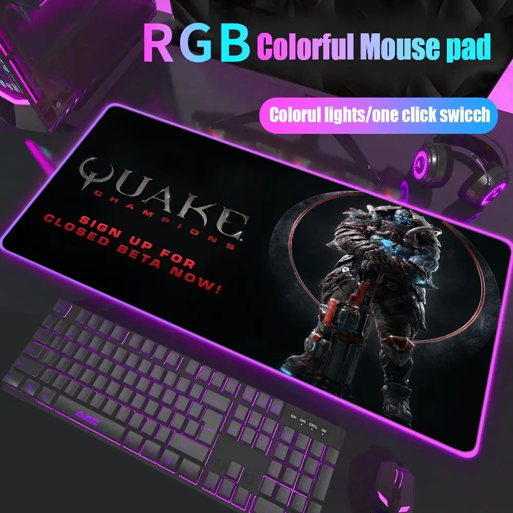 

Gamer Quake 4 Mouse Pad Gamer Rgb Desk Mat Back Light Led Mousepad Setup Gaming Accessories Deskmat Big Mousepad Backlight
