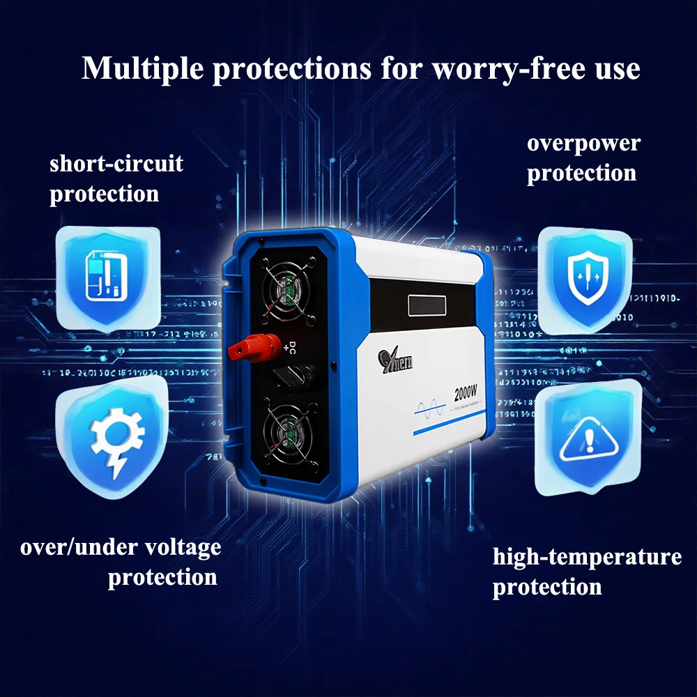 

Car Inverter DC 12V To AC 220V 110V 1000W 2000W Pure Sine Wave LCD Display Converter Charger USB Adapter Universal Socket