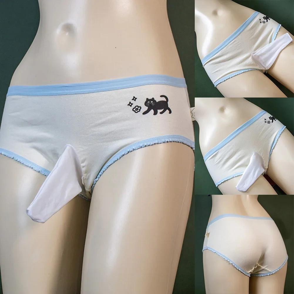 

Men Cotton Sexy Briefs Sissy Medium Waist Ball Pouch Panties Underwear Underpants Breathable High Elastic