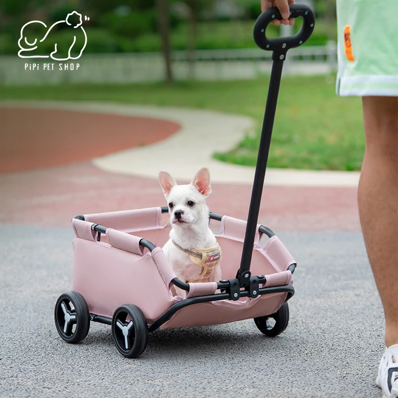 

Small Pet Stroller Dog Cat Teddy Baby Travel Breathable Lightweight Portable Practical Collapsible 360 Degree Rotating Pull Rod