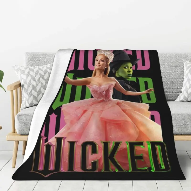 Custom Wickeds Musical Movie Blanket Soft Fleece Spring Autumn Warm Flannel Throw Blankets for Sofa Home Bedroom Bedspread