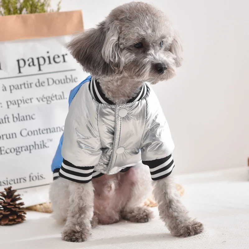 Shinny Trench Coat For Dog XS XXXL Little Small Medium Puppy Animal Pet Jacket Baseball Uniform Winter Fall Cat Clothes Outfit