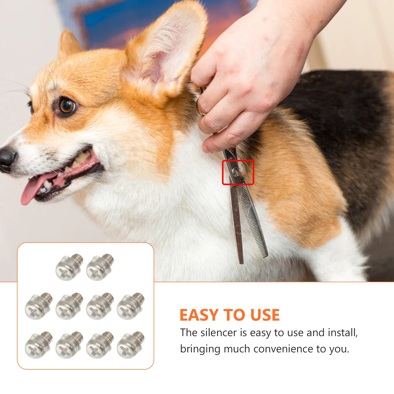 

10pcs Scissors Silencers High Transparent Pet Haircutting Accessories Noise Reduction Shock Absorber Dog Grooming Scissor