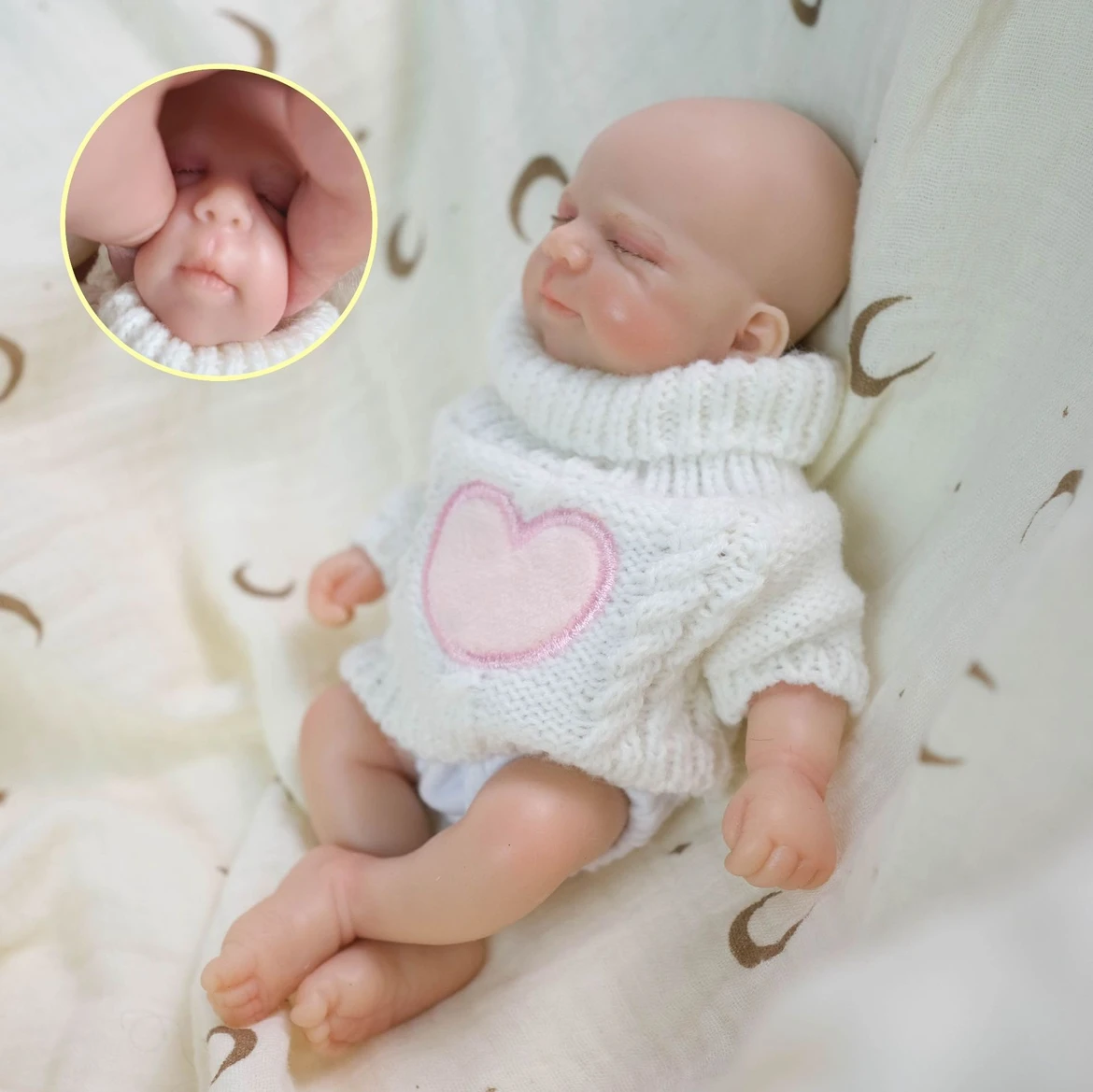 8inch Angelic Reborn Baby Doll: Soft Silicone Solid Body, Hand-Painted Details, Adorable Toy, Best Xmas Present for Girls - Image 3