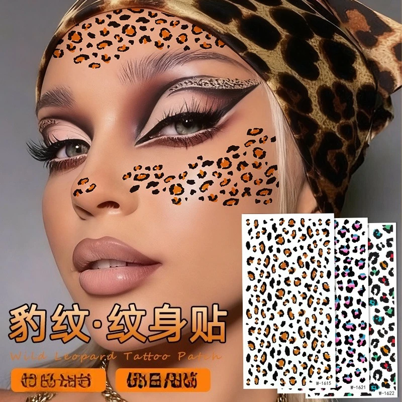 

Leopard print makeup face sticker sexy personality temporary tattoo sticker waterproof festival event tattoo
