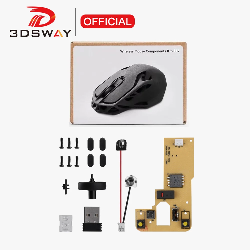 3DSWAY 3D Printing Wireless Mouse Components Kit MH002 Creative Model For Bambulab Mouse Kit DIY Creative Gift 3D Printer Parts