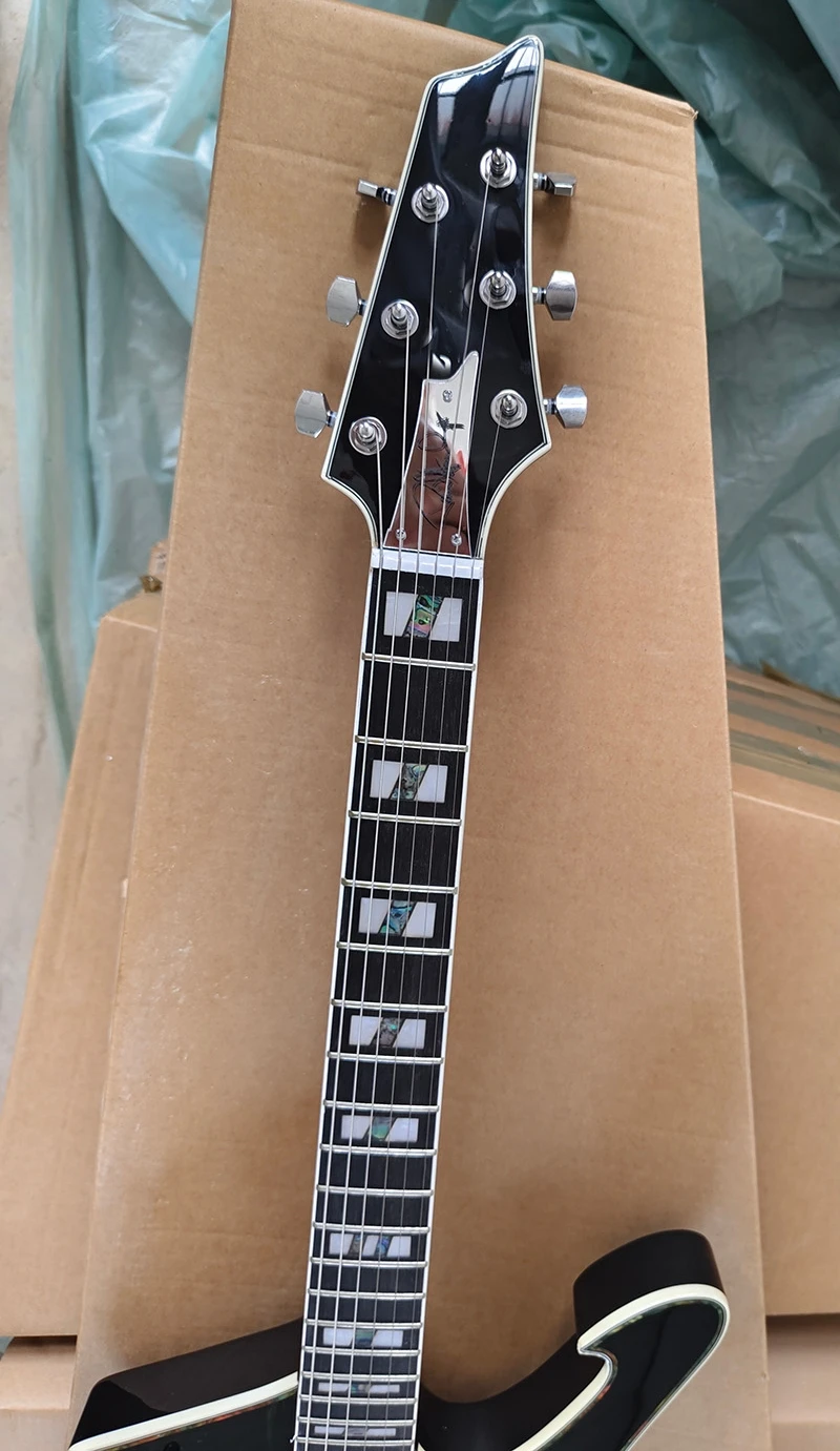 High quality electric guitar, rosewood fingerboard, colored shell edging. In stock, fast shipping