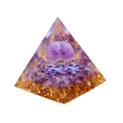 Energy Healing Stone Crystal Orgonite Energy Pyramid Home Office Decor Ornaments